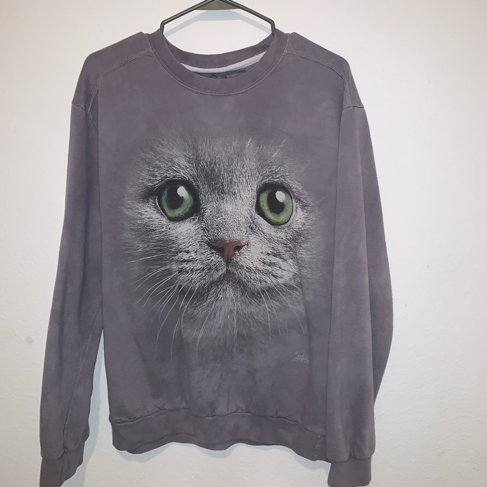 Grey cat pullover S